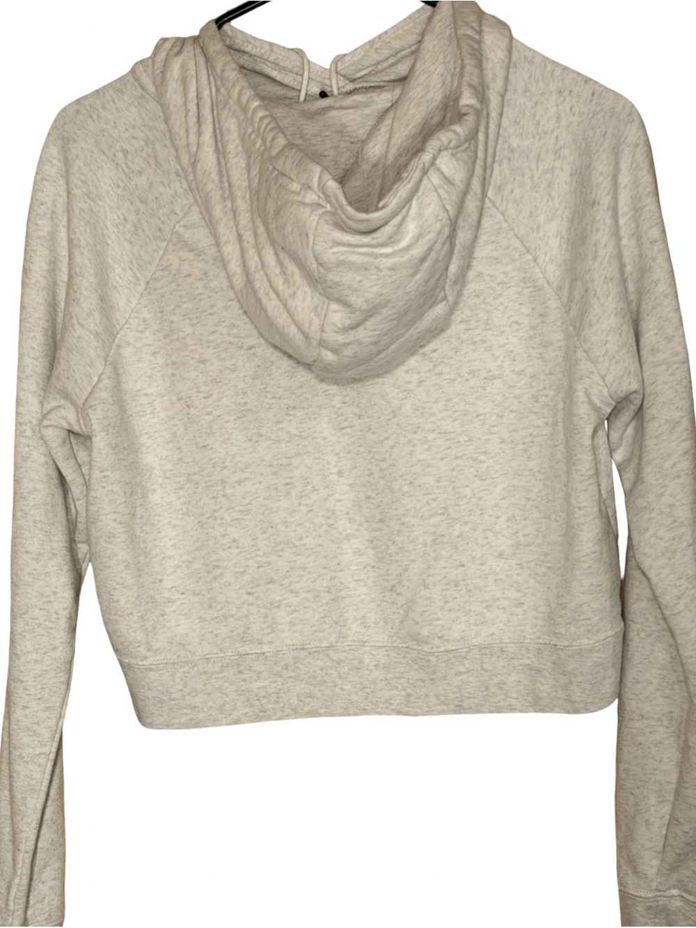 Nike Light Heather Gray Cropped Hoodie with Black Swoosh - Picture 6 of 6